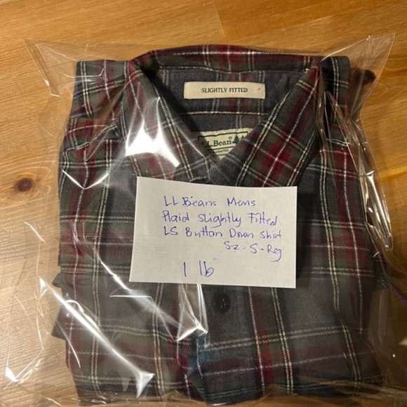 L.L. Bean Mens Grey Stewart Scotch Plaid Flannel Slightly Fittd LS Shirt Sz SM R - Picture 10 of 10